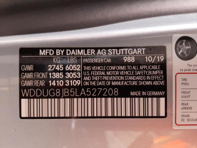 2020 MERCEDES-BENZ S 63 AMG 4 WDDUG8JB5LA527208