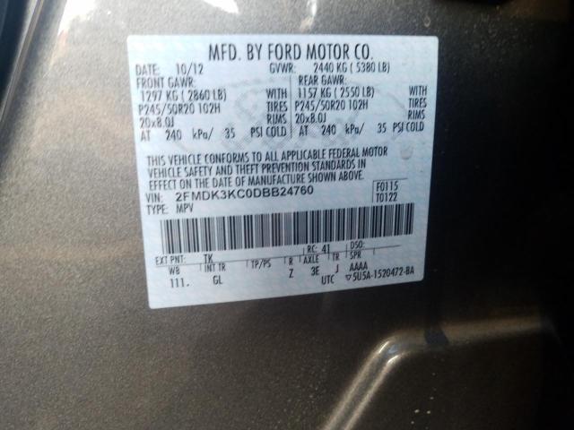 2013 FORD EDGE LIMIT 2FMDK3KC0DBB24760