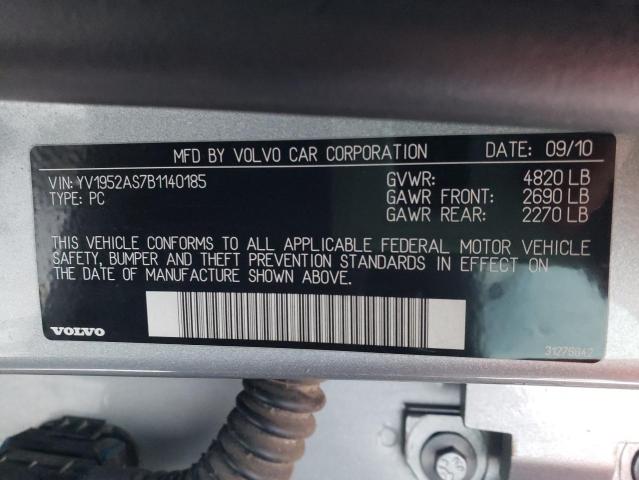2011 VOLVO S80 3.2 YV1952AS7B1140185