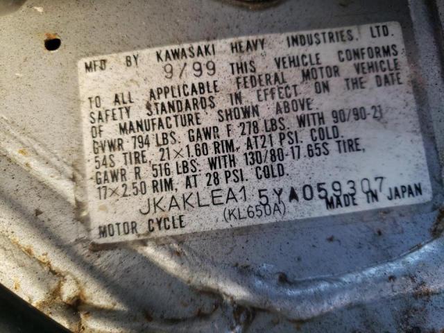 2000 KAWASAKI KL650 A JKAKLEA15YA059307