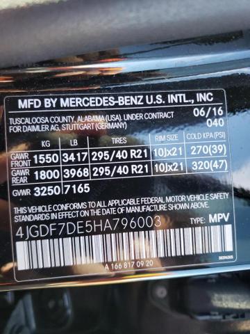 2017 MERCEDES-BENZ GLS 550 4M 4JGDF7DE5HA796003