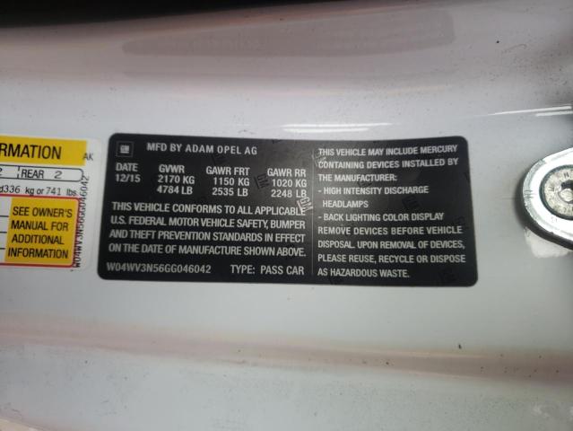 2016 BUICK CASCADA 1S W04WV3N56GG046042
