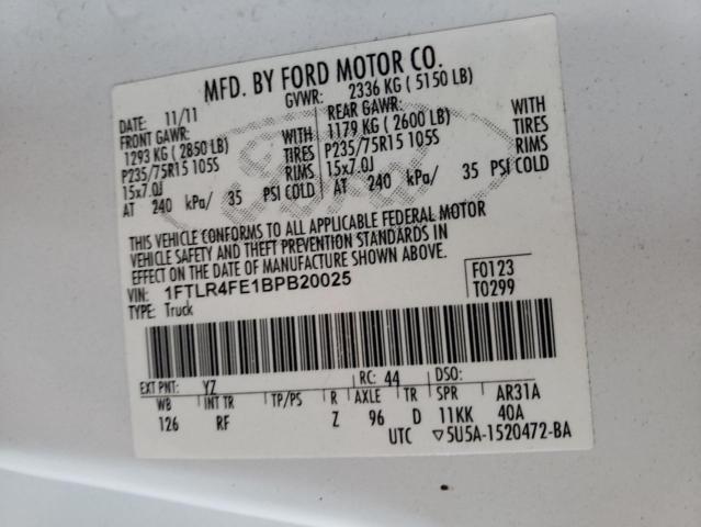 2011 FORD RANGER SUP 1FTLR4FE1BPB20025