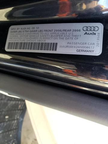 2010 AUDI A8 QUATTRO WAURVAFA2AN008617