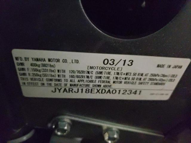 2013 YAMAHA FZ6 R JYARJ18EXDA012341