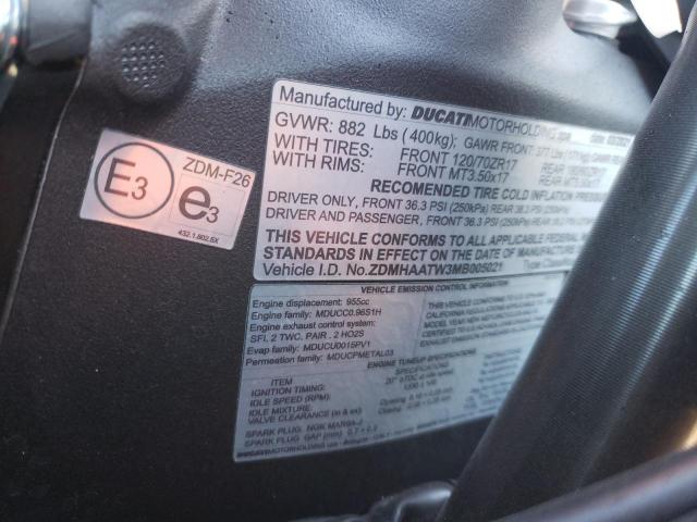 2021 DUCATI PANIGALE V ZDMHAATW3MB005021