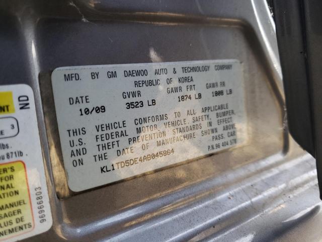 2010 CHEVROLET AVEO KL1TD5DE4AB045864