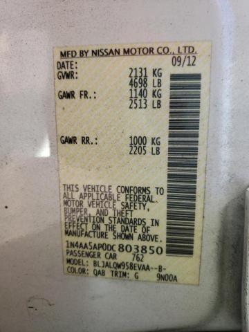 2013 NISSAN MAXIMA 1N4AA5AP0DC803850