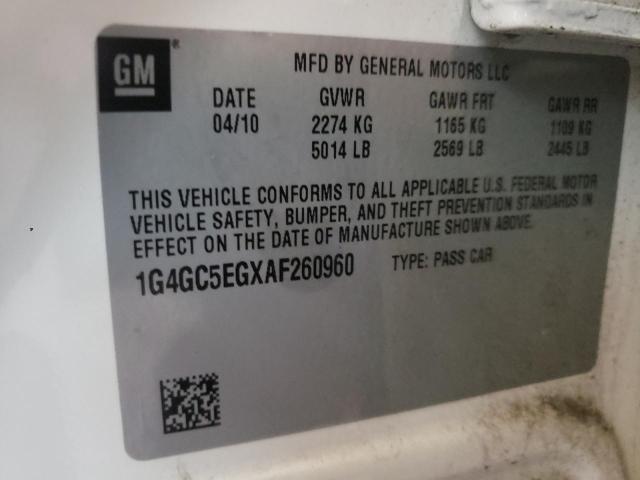 2010 BUICK LACROSSE C 1G4GC5EGXAF260960