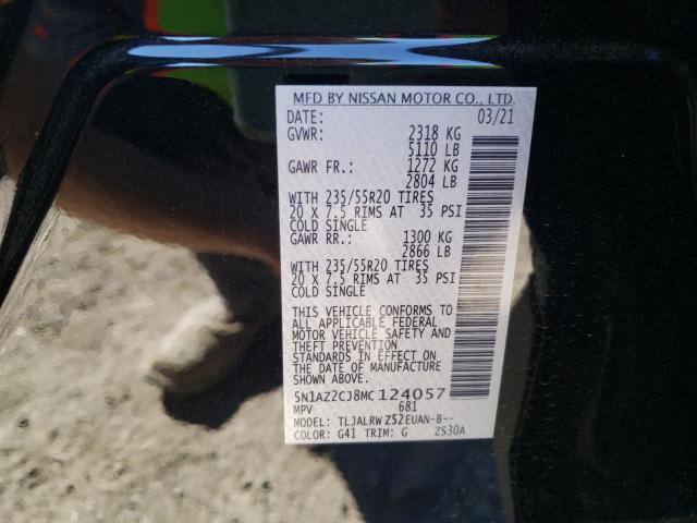 2021 NISSAN MURANO SL 5N1AZ2CJ8MC124057