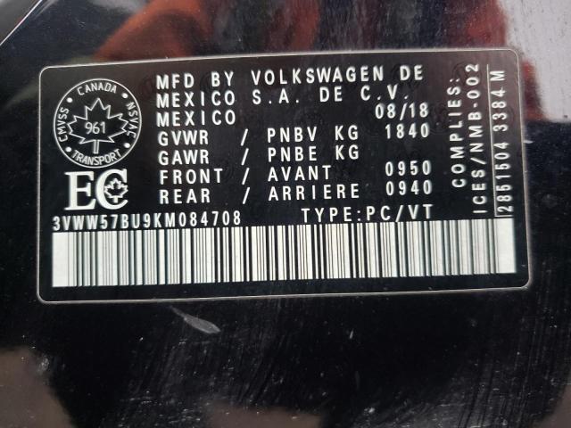 2019 VOLKSWAGEN JETTA HIGH 3VWW57BU9KM084708
