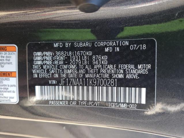 2019 TOYOTA 86 JF1ZNAA11K9700281