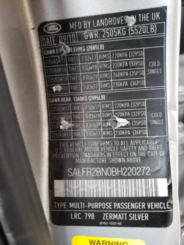 2011 LAND ROVER LR2 HSE SALFR2BN0BH220272