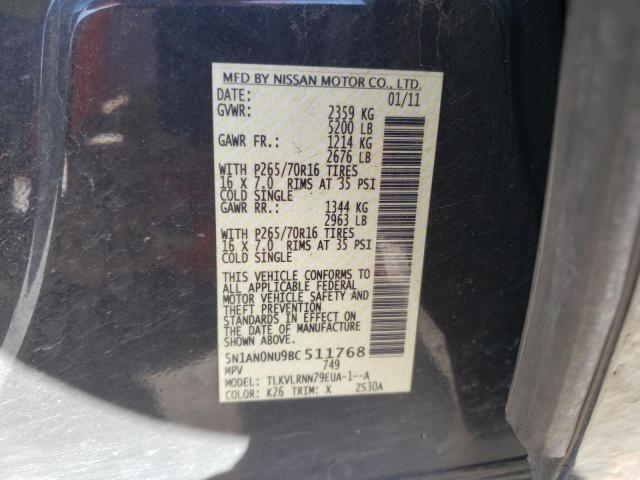 2011 NISSAN XTERRA OFF 5N1AN0NU9BC511768