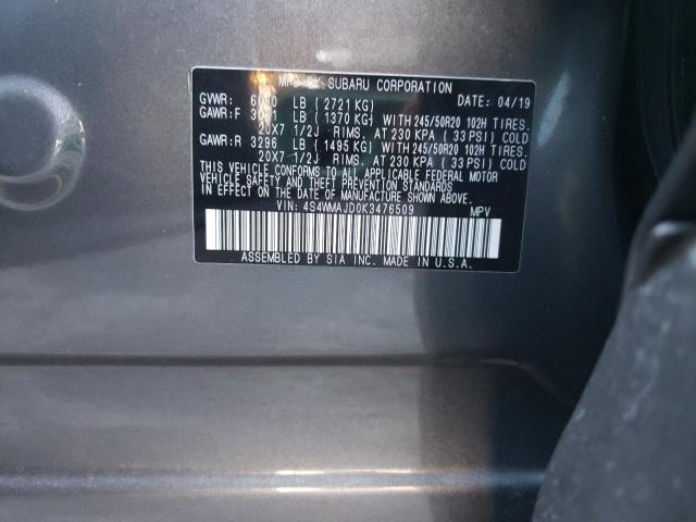 2019 SUBARU ASCENT LIM 4S4WMAJD0K3476509