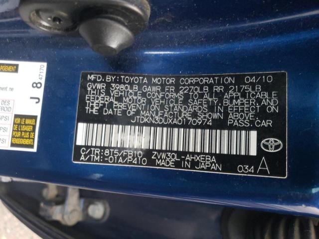 2010 TOYOTA PRUIS JTDKN3DUXA0170974
