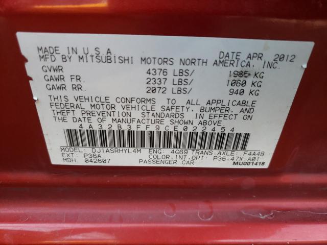 2012 MITSUBISHI GALANT ES 4A32B3FF9CE022454
