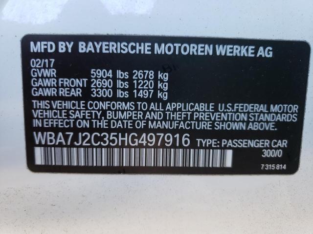 2017 BMW 740 XE WBA7J2C35HG497916