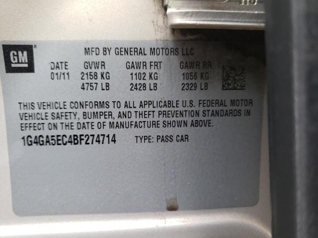 2011 BUICK LACROSSE C 1G4GA5EC4BF274714