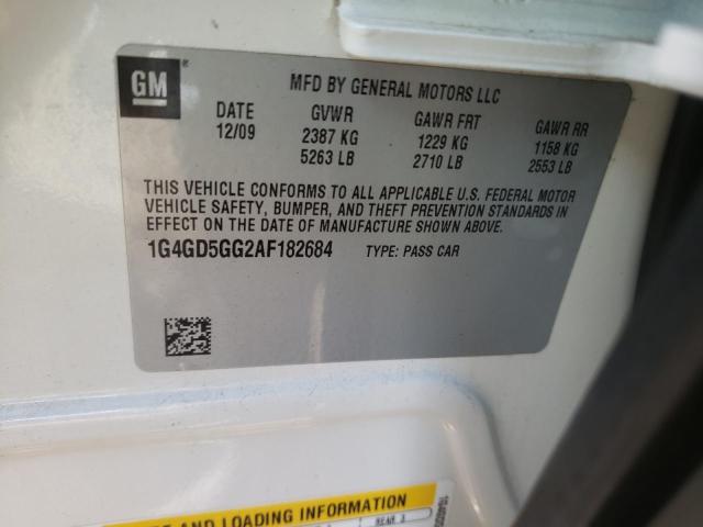 2010 BUICK LACROSSE C 1G4GD5GG2AF182684
