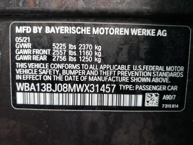 2021 BMW 530 XI WBA13BJ08MWX31457