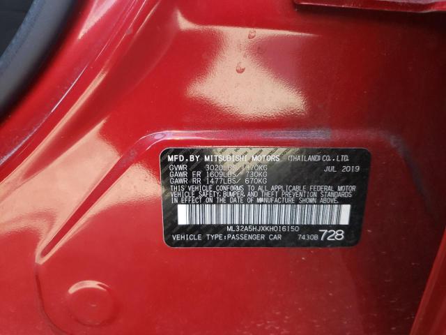 2019 MITSUBISHI MIRAGE LE ML32A5HJXKH016150