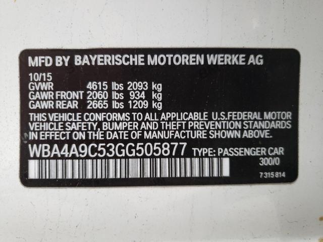 2016 BMW 428 I GRAN WBA4A9C53GG505877
