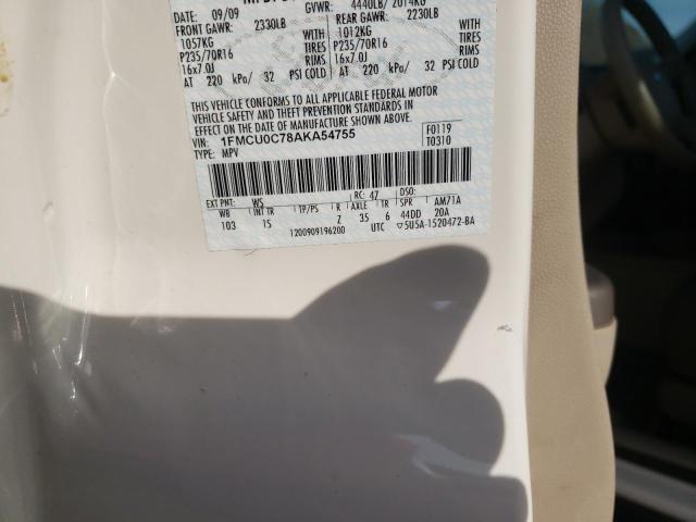 2010 FORD ESCAPE XLS 1FMCU0C78AKA54755