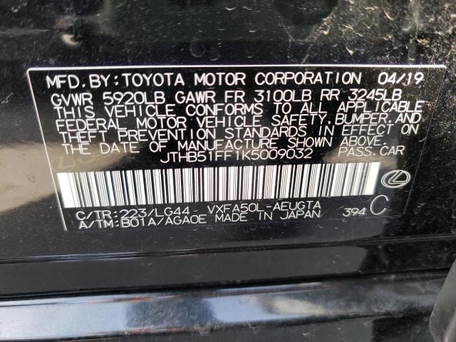 2019 LEXUS LS 500 BAS JTHB51FF1K5009032
