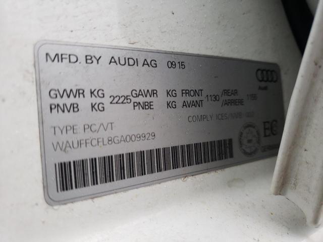 2016 AUDI A4 PROGRES WAUFFCFL8GA009929