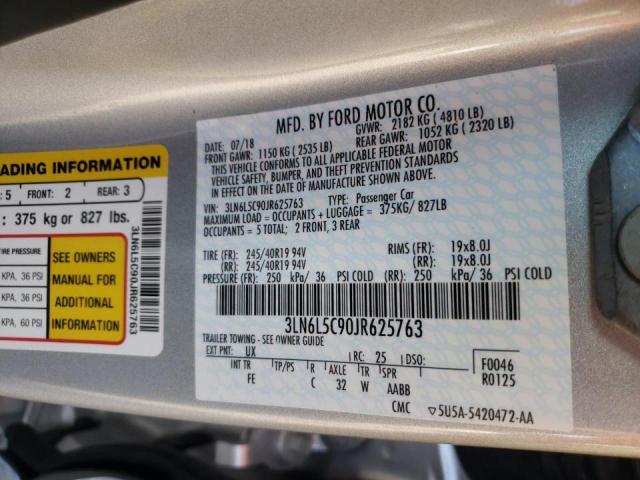 2018 LINCOLN MKZ SELECT 3LN6L5C90JR625763