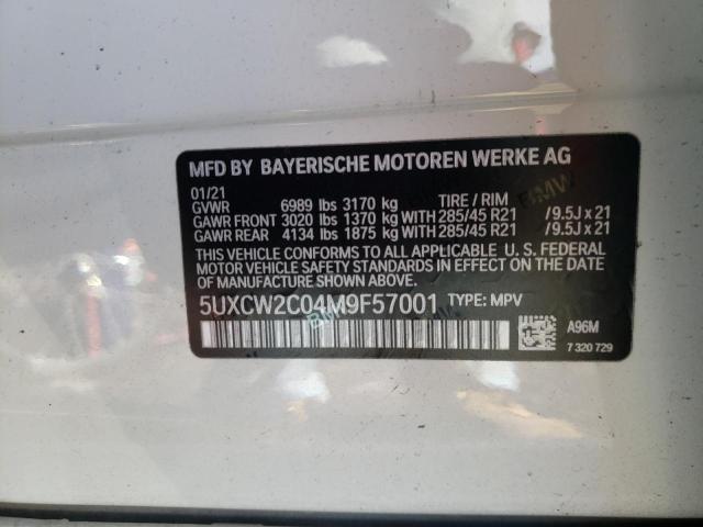 VIN 5UXCW2C04M9F57001 2021 BMW X7, Xdrive40I no.10