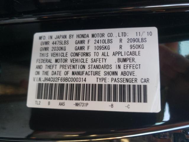 2011 ACURA TSX JH4CU2F69BC000314