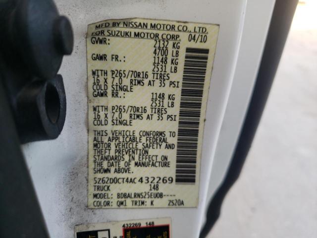 2010 SUZUKI EQUATOR BA 5Z62D0CT4AC432269