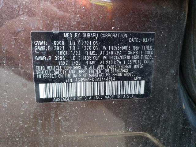 2021 SUBARU ASCENT PRE 4S4WMAFD5M3444554