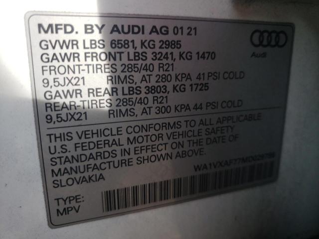 VIN WA1VXAF77MD029788 2021 Audi Q7, Prestige no.10