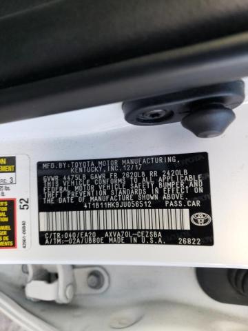 2018 TOYOTA CAMRY SE A 4T1B11HK9JU056512