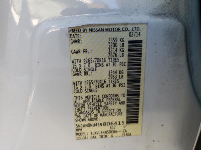 2014 NISSAN XTERRA 5N1AN0NU4EN806415
