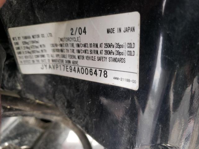 2004 YAMAHA XV1700 A JYAVP17E94A006478