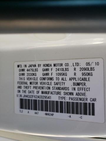 2010 ACURA TSX JH4CU2F62AC029541