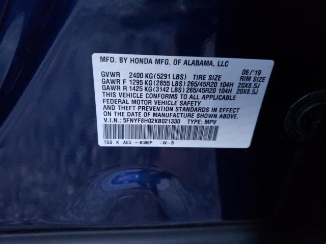 2019 HONDA PASSPORT 5FNYF8H02KB021330