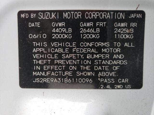 2011 SUZUKI KIZASHI SE JS2RE9A31B6110096