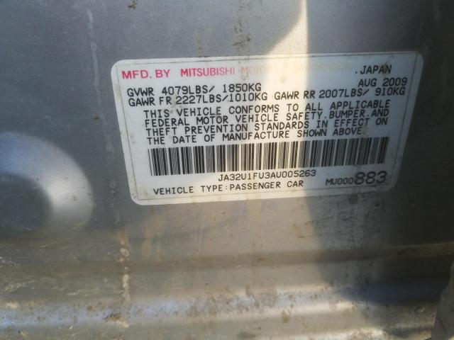 2010 MITSUBISHI LANCER DE JA32U1FU3AU005263