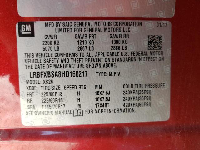 2017 BUICK ENVISION E LRBFXBSA8HD160217