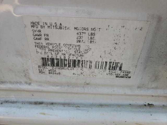 2012 MITSUBISHI GALANT FE 4A32B2FF9CE022156