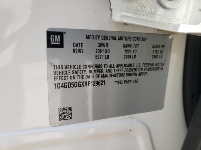 2010 BUICK LACROSSE C 1G4GD5GGXAF129621