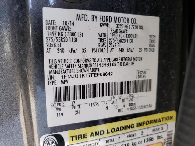1FMJU1KT7FEF08642 Ford Expedition 2015. Фото: 9