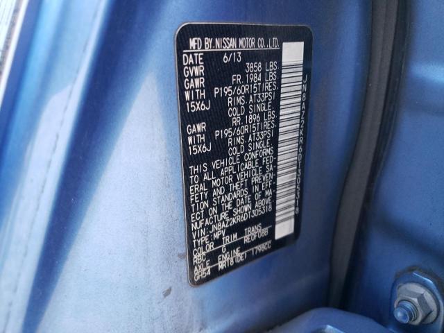 2013 NISSAN CUBE S JN8AZ2KR6DT305318