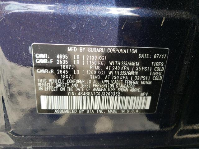 2018 SUBARU OUTBACK TO 4S4BSATC0J3203352