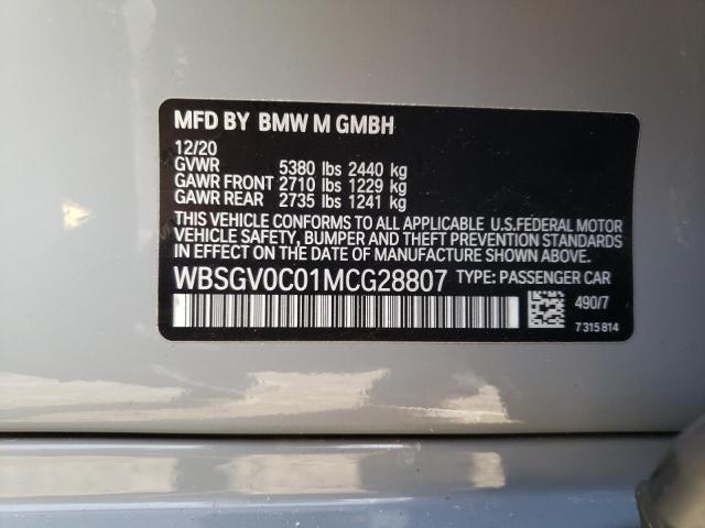 2021 BMW M8 WBSGV0C01MCG28807